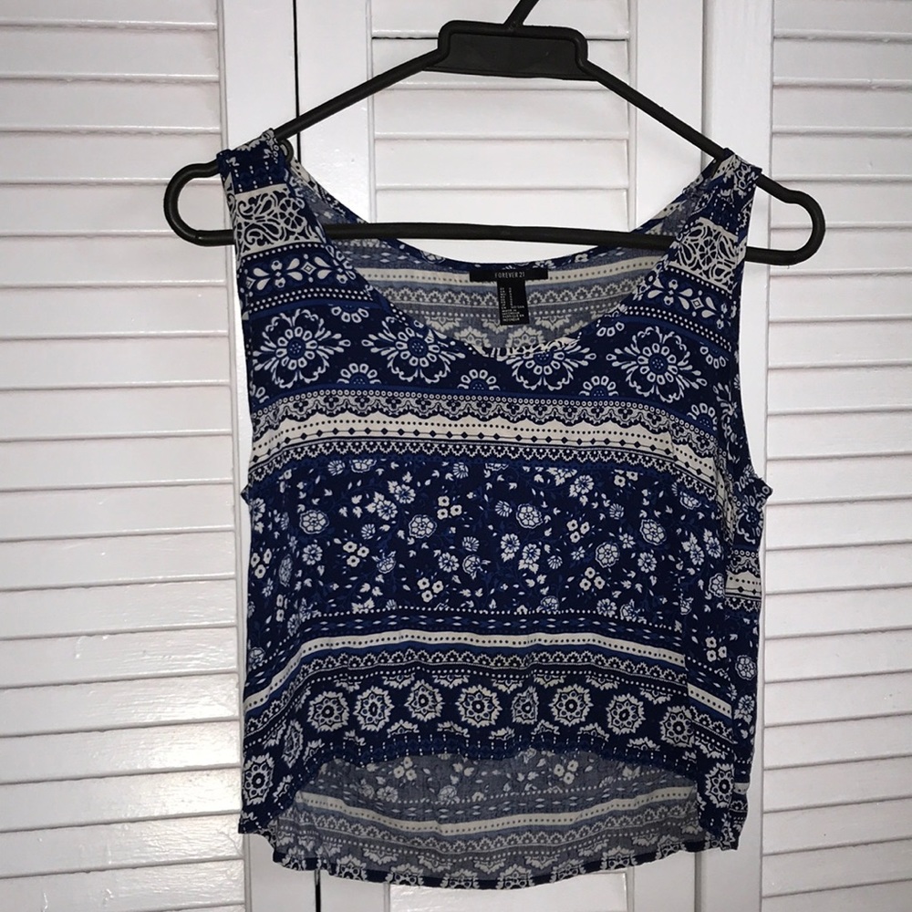 Forever 21 blue floral top